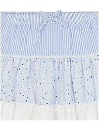 Tommy Hilfiger Girls' 4-6X Ribbed T-Shirt & Seersucker Eyelet Skort, 2-Piece Set