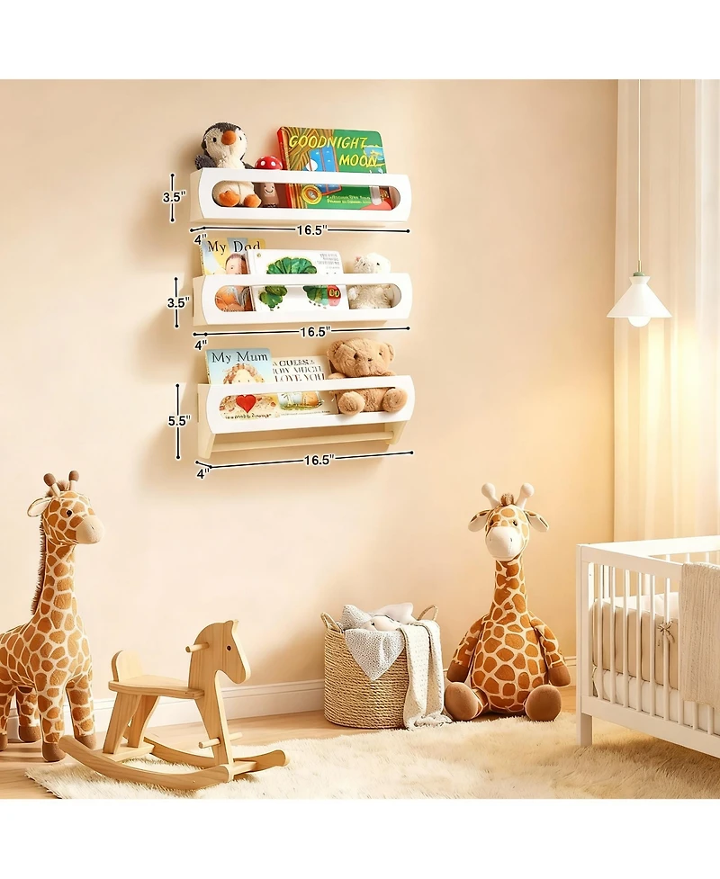 Yigii Solid Bamboo Wall Shelves