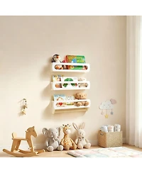 Yigii Solid Bamboo Wall Shelves
