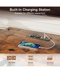 gaomon Tv Stand for TVs up to 75 Inch, Corner Entertainment Center with Power Outlet and Led Lights Open Storage Shelves