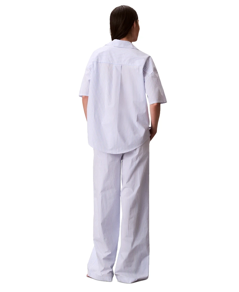 Calvin Klein Women's Striped Short-Sleeve Pajama Shirt