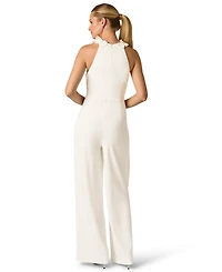 Adrianna Papell Women's Rosette Halter Neck Jumpsuit