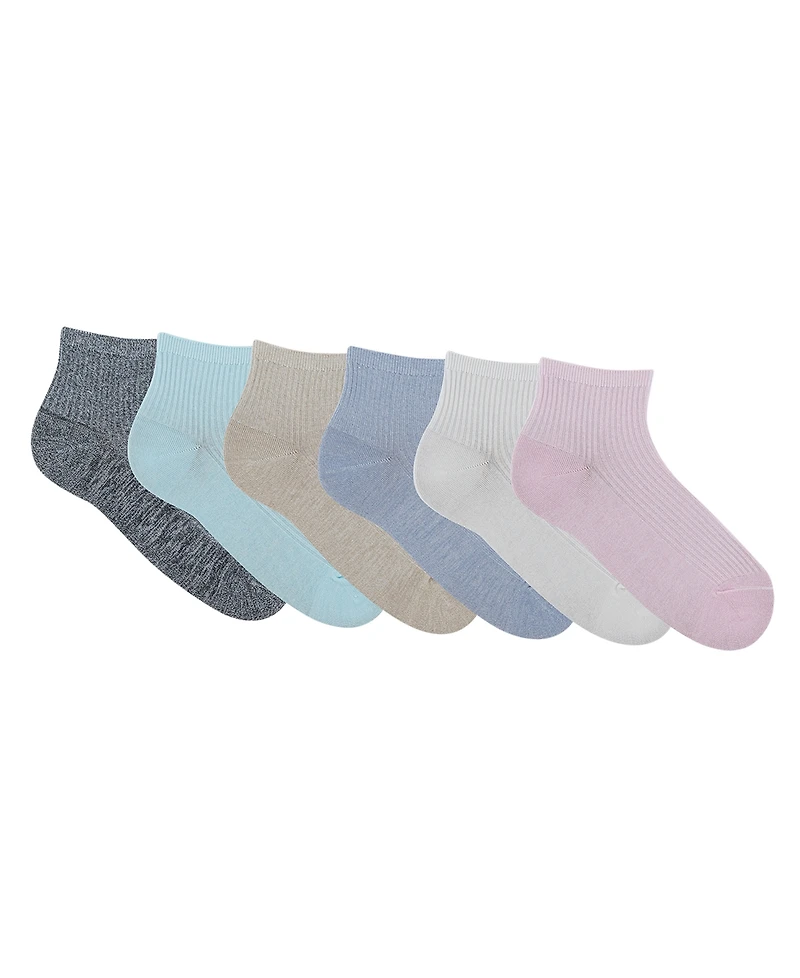 Gold Toe Women's 6-Pk. Simple Ribbed Quarter Socks GTDL0155R06