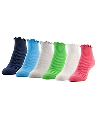 Gold Toe Women's Rib Lettuce Edge Quarter Socks, 6-Pack
