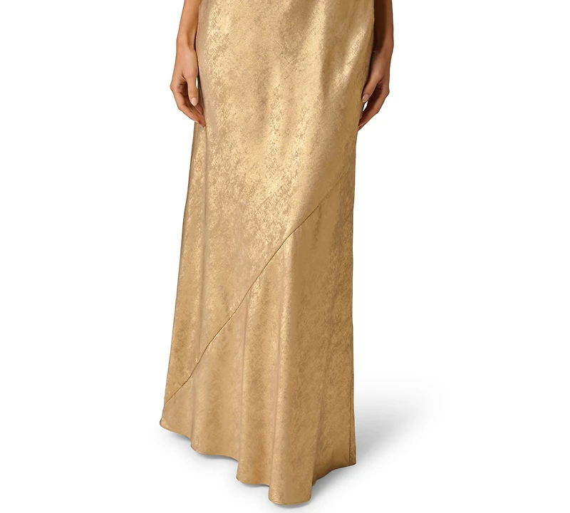 Adrianna Women's Foiled Cowl Neck Ball Gown