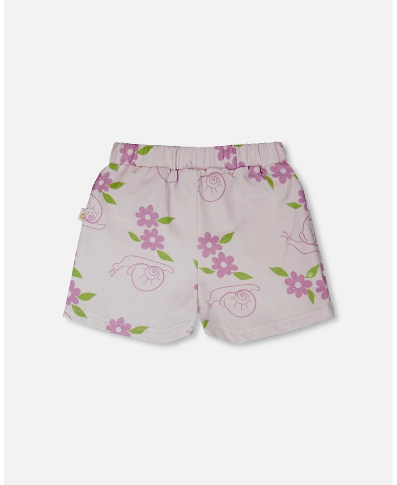 Deux par Big Girls Snails Print French Terry Shorts