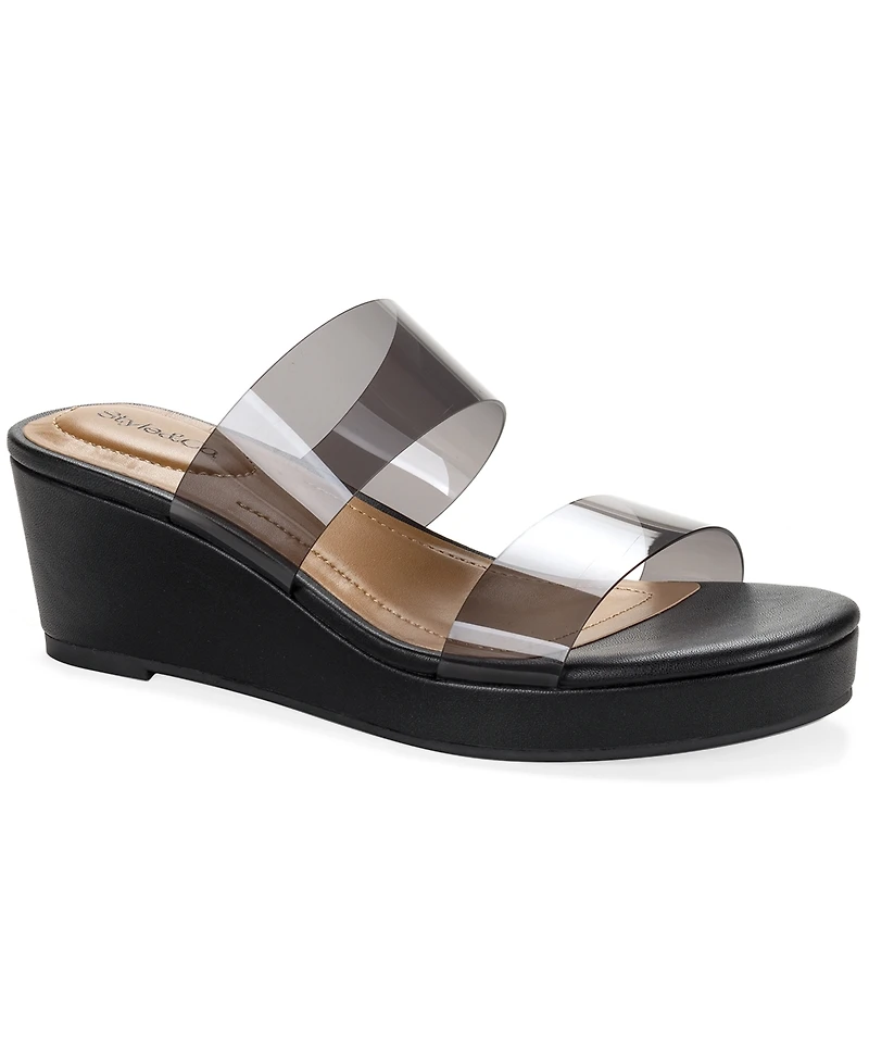 Style & Co Women's Veronicaa Vinyl Wedge Sandals, Macy's Exclusive