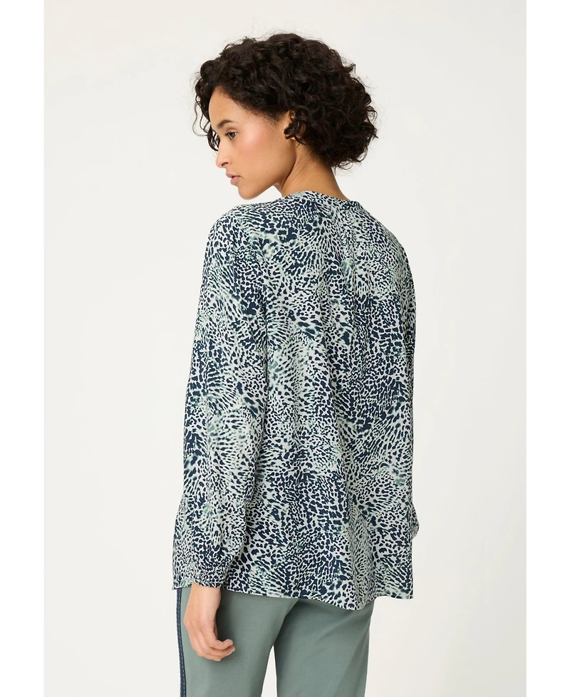 Olsen Women's Animal Print Tunic Blouse Tops