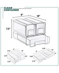 Sorbus 3 Piece Clear Stackable Storage Drawers Case with Handles - for Bathroom, Closet, Pantry, Cabinet, Medicine & Baby Bottle Storage