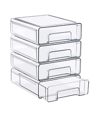 Sorbus -Pack Clear Stackable Storage Drawers Case with Handles - for Bathroom, Closet, Pantry, Cabinet