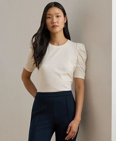 Lauren Ralph Petite Puff-Sleeve Top