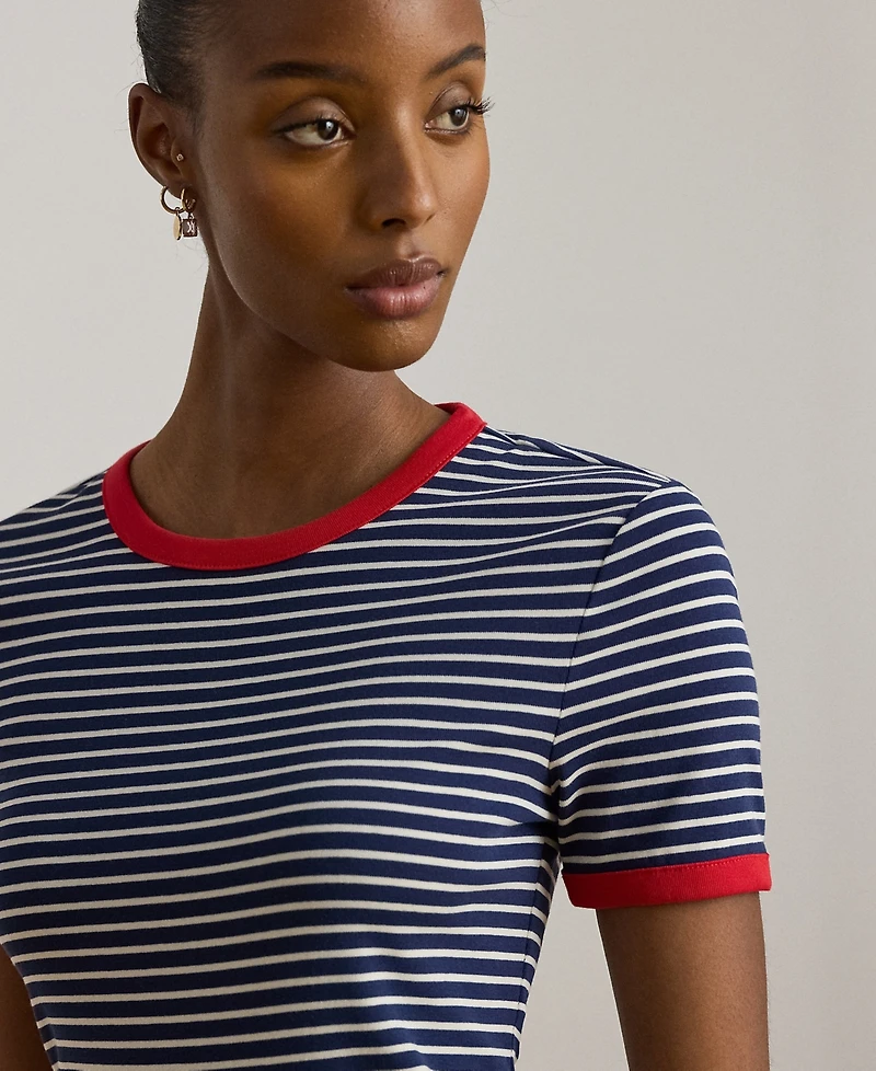 Lauren Ralph Petite Striped Crewneck T-Shirt