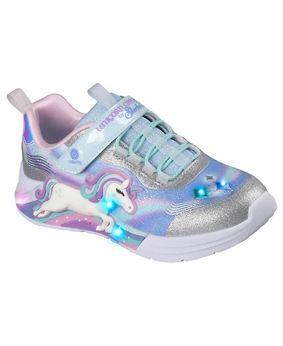 Skechers Little Girls S-Lights: Unicorn Chaser Stay-Put Closure Light-Up Casual Sneakers from Finish Line