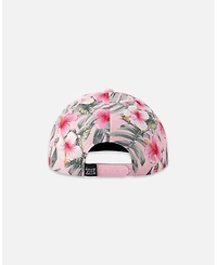 Deux par Deux Baby Girls Cap Hibiscus Print