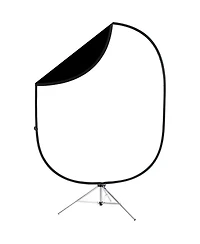 Savage 6x7' Reversible Collapsible Backdrop with 8' Aluminum Stand, Black/White