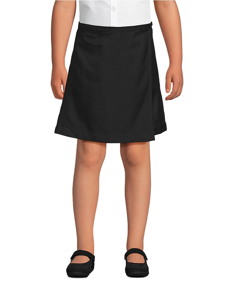 Lands' End Big Girls School Uniform Solid A Line Tab Skort