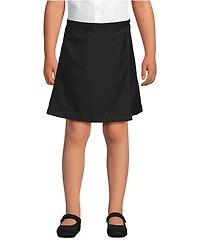 Lands' End Big Girls School Uniform Solid A Line Tab Skort