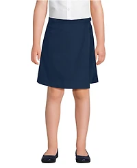 Lands' End Big Girls School Uniform Solid A Line Tab Skort