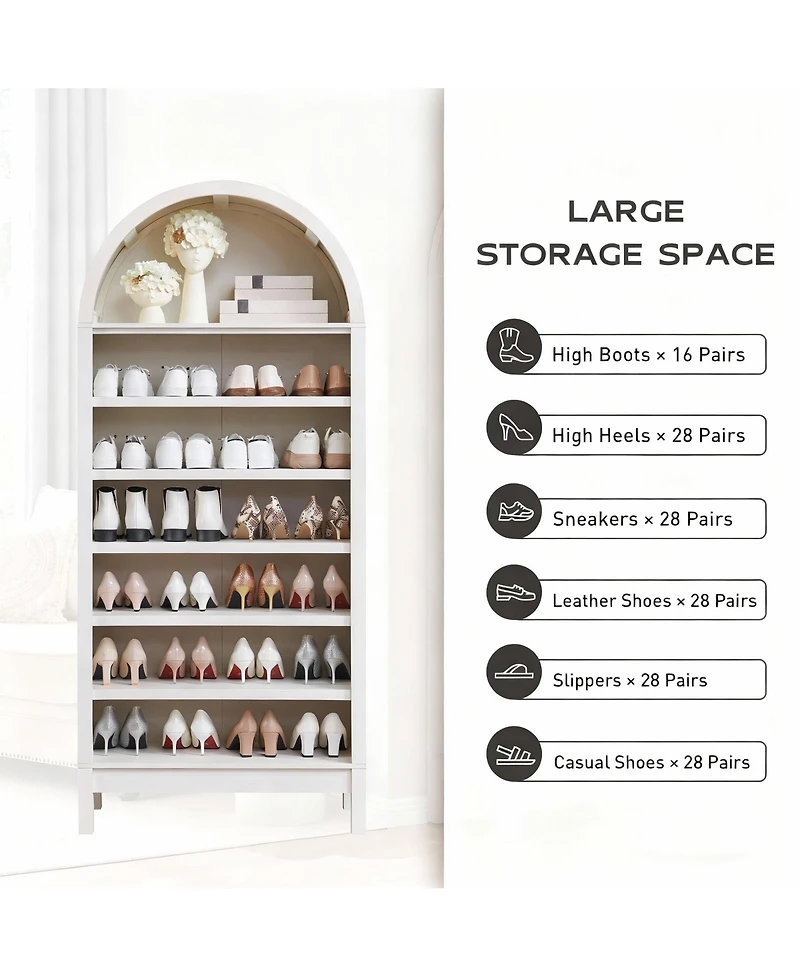 Yigii Arched Book Shelves with Adjustable for Space-Efficient Storage