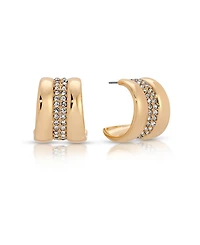 Ettika Pave Center Hoop Earrings