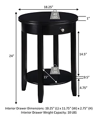 Convenience Concepts 18.25" Rubber wood Ah Baldwin End Table