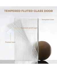 gaomon Sideboard Buffet Cabinet with Storage, Buffet Cabinet with Fluted Glass Sliding Doors and Drawers, Sideboard for Kitchen