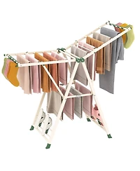 Ecooso Clothes Drying Rack with Height-Adjustable Wings, Folding Laundry