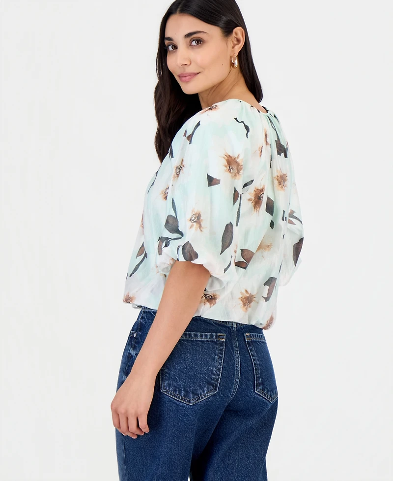 I.n.c. International Concepts Petite Puff-Sleeve Bubble Blouse, Macy's Exclusive