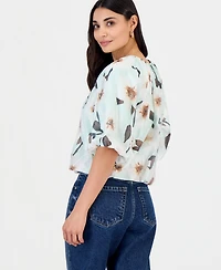 I.n.c. International Concepts Petite Puff-Sleeve Bubble Blouse, Macy's Exclusive