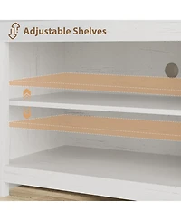 gaomon Farmhouse Tv Stand for 80" TVs, Long Entertainment Center with 4 Drawers and 3 Shelves