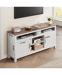 gaomon Tv Stand for 63 in, Entertainment Center with Adjustable Shelves, Farmhouse Cabinet Doors,for Living Room