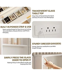 Gaomon 5-Drawer Vanity Desk, Makeup Dressing Table with Built-in Usb Charging Station