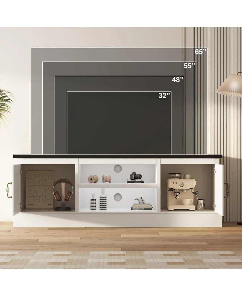 gaomon Farmhouse Rustic Wood Tv Stand for 65 Inch TVs