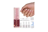 Beetles X Press Short Square French Tip Press-On Nails Kit, Pink (150 pcs)