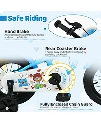 Mecale 12 Inch Kids Bike with Training Wheels and Basket Green Color-12