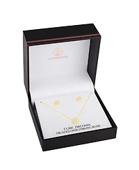 Giani Bernini Gold Plated Clover Necklace and Earring Set