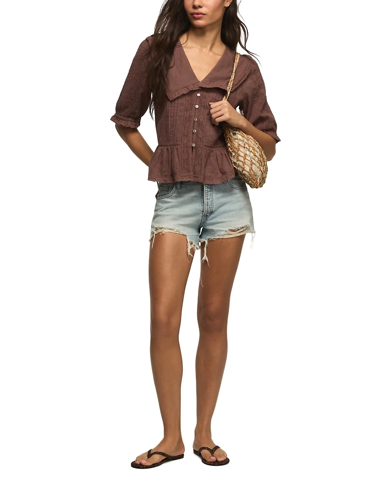 Lucky Brand Women's High Rise Mom Shorts