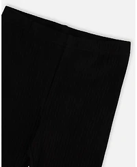 Deux par Toddler Girls Rib Capri Leggings Black