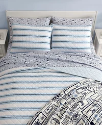Nautica Tim Stripe Cotton Reversible 2-Pc. Quilt Set, Twin