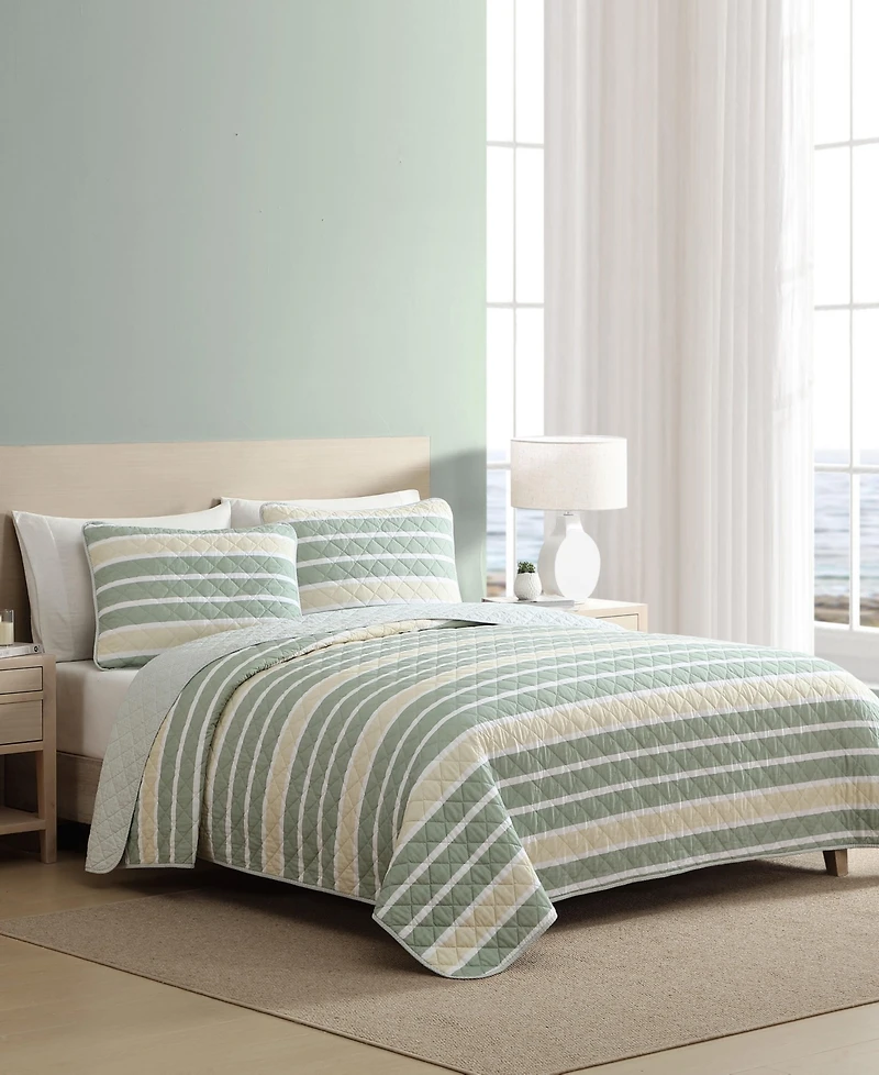 Nautica Varadero Stripe Cotton Reversible -Pc. Quilt Set