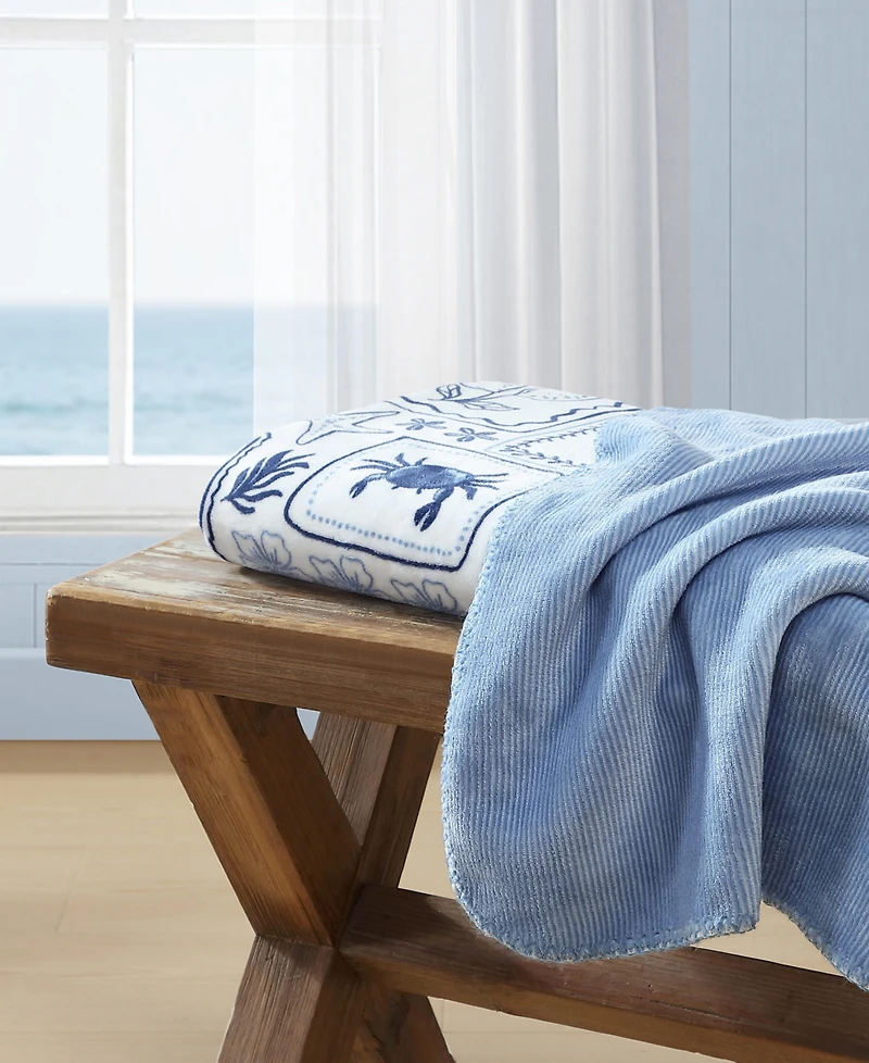 Nautica Beach Collage Plush Throw, 70" x 50"