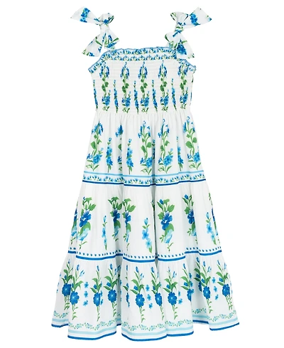Rare Editions Girls' 2T-6X Placement Print Woven Dress