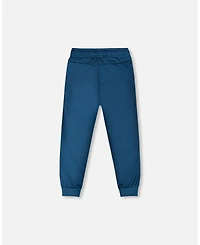 Deux par Deux Boy's Athletic Pants in Polyester Teal