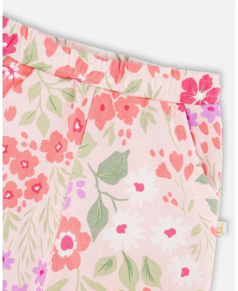 Deux par Big Girls French Terry Pants Printed Flowers