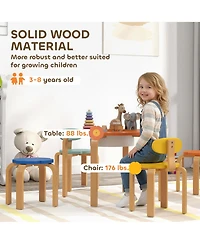 Hongge 5 Piece Kids Table and Chair Set with Built In Storage