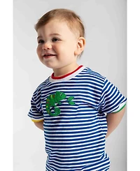 Florence Eiseman Little Boys Stripe Knit Tshirt With Lizard