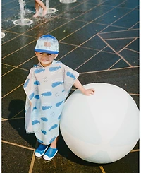 Deux par Deux Boy Hooded Beach Towel Blue Whale Print - Toddler|Child