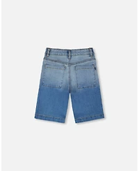 Deux par Toddler Boys Stretch Jean Bermuda Grey To Blue Gradient