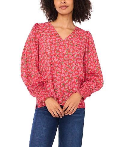 CeCe Women's Printed Long-Sleeve Top