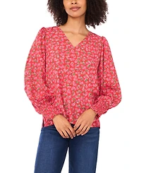 CeCe Women's Printed Long-Sleeve Top